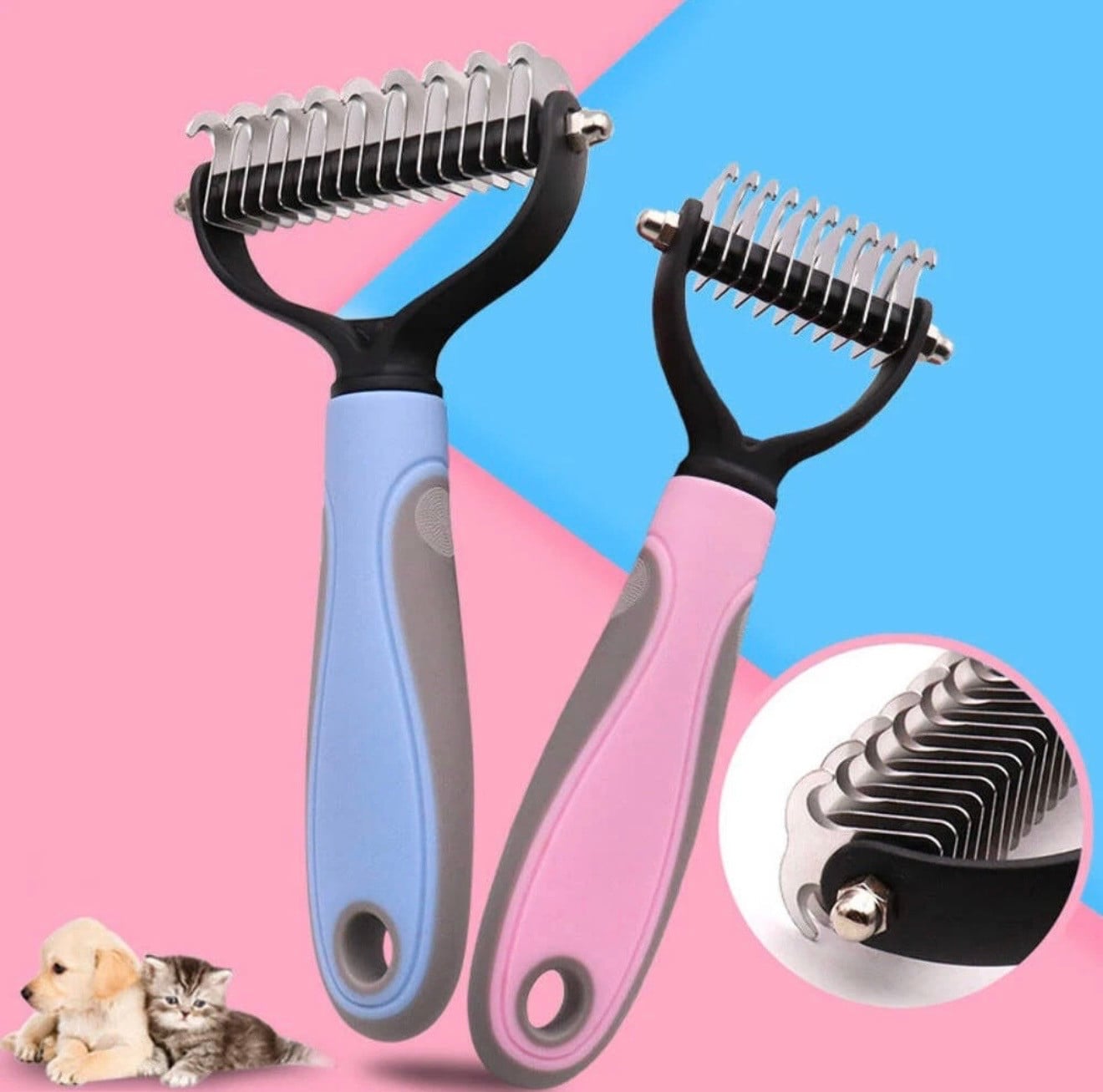 Pro Deshedding Brush for Cats & Dogs