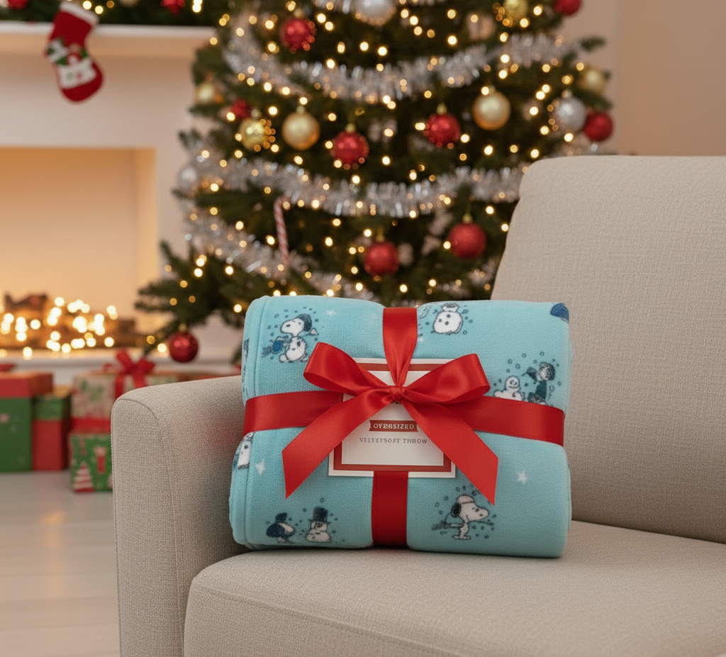 WarmHugs™ Peanuts Throw Blanket – Soft Plush for the Holidays