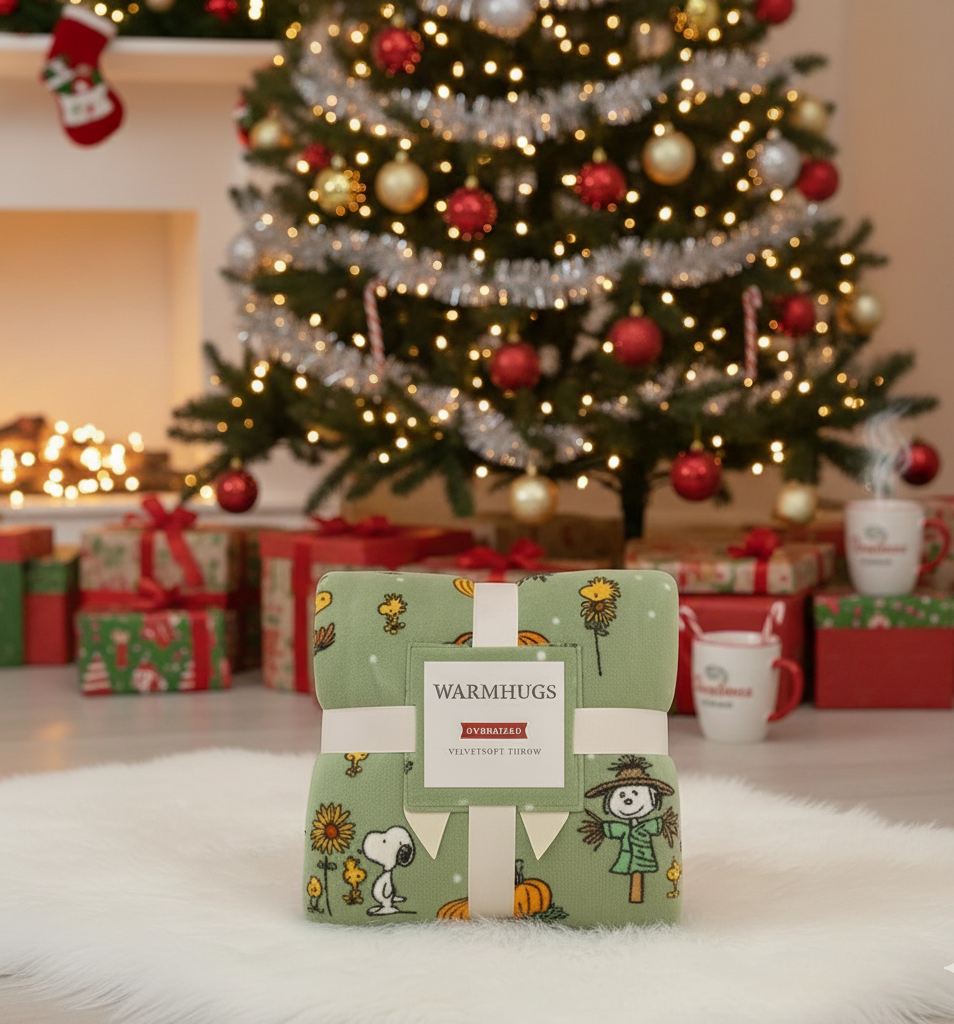 WarmHugs™ Peanuts Throw Blanket – Soft Plush for the Holidays